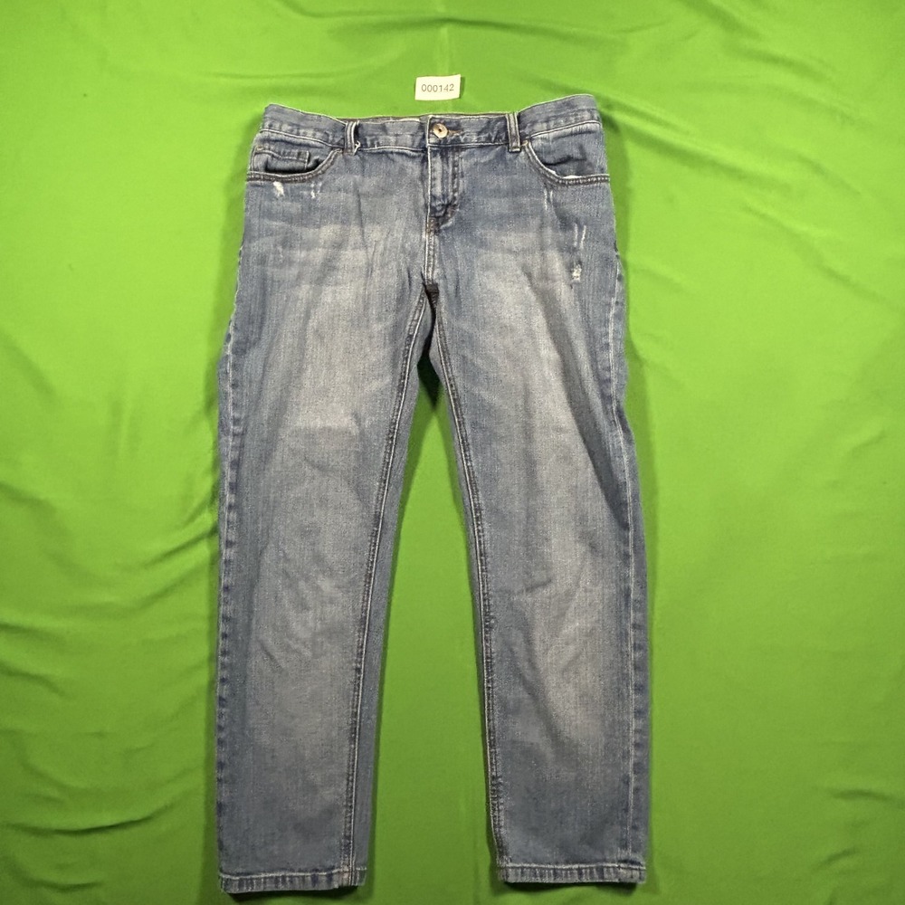 Mossimo Skinny Boyfriend Distressed Denim Jeans Medium Wash Blue Size 6